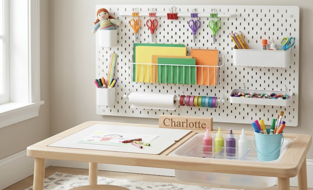 How to Organize Kids Craft Supplies With a Fun DIY Pegboard