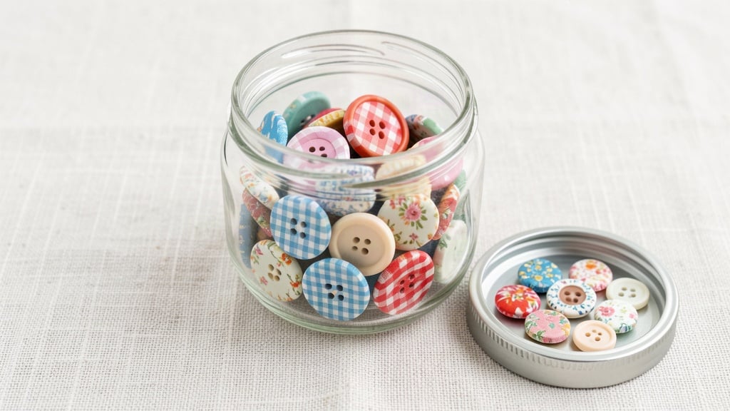 upcycled craft ideas — fabric-covered buttons made from clothing scraps