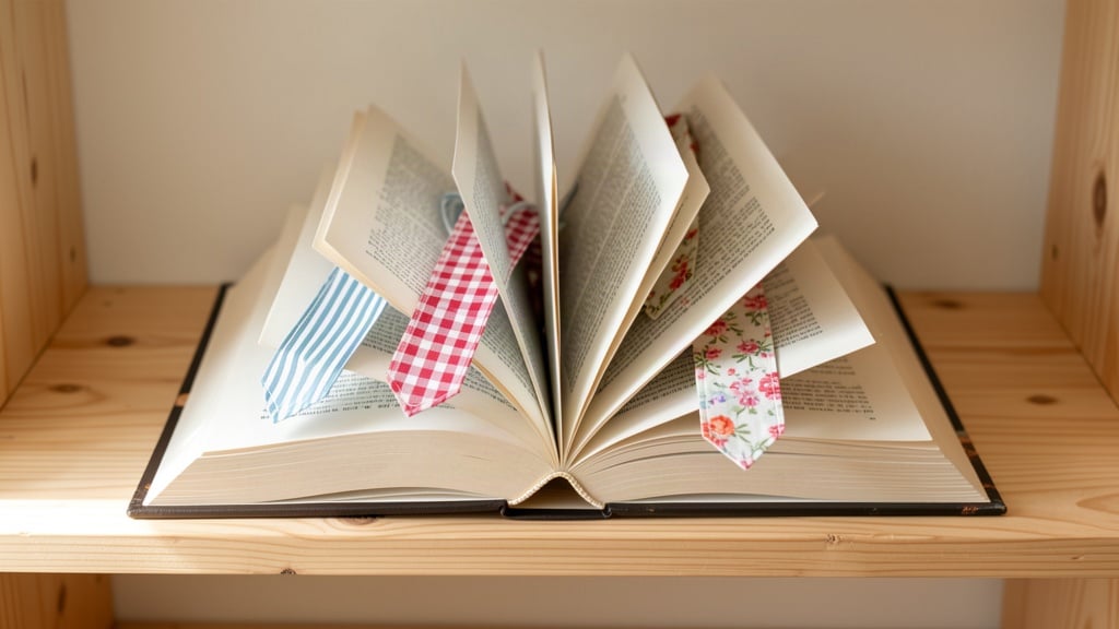upcycled craft ideas — handmade fabric bookmark from clothing scraps